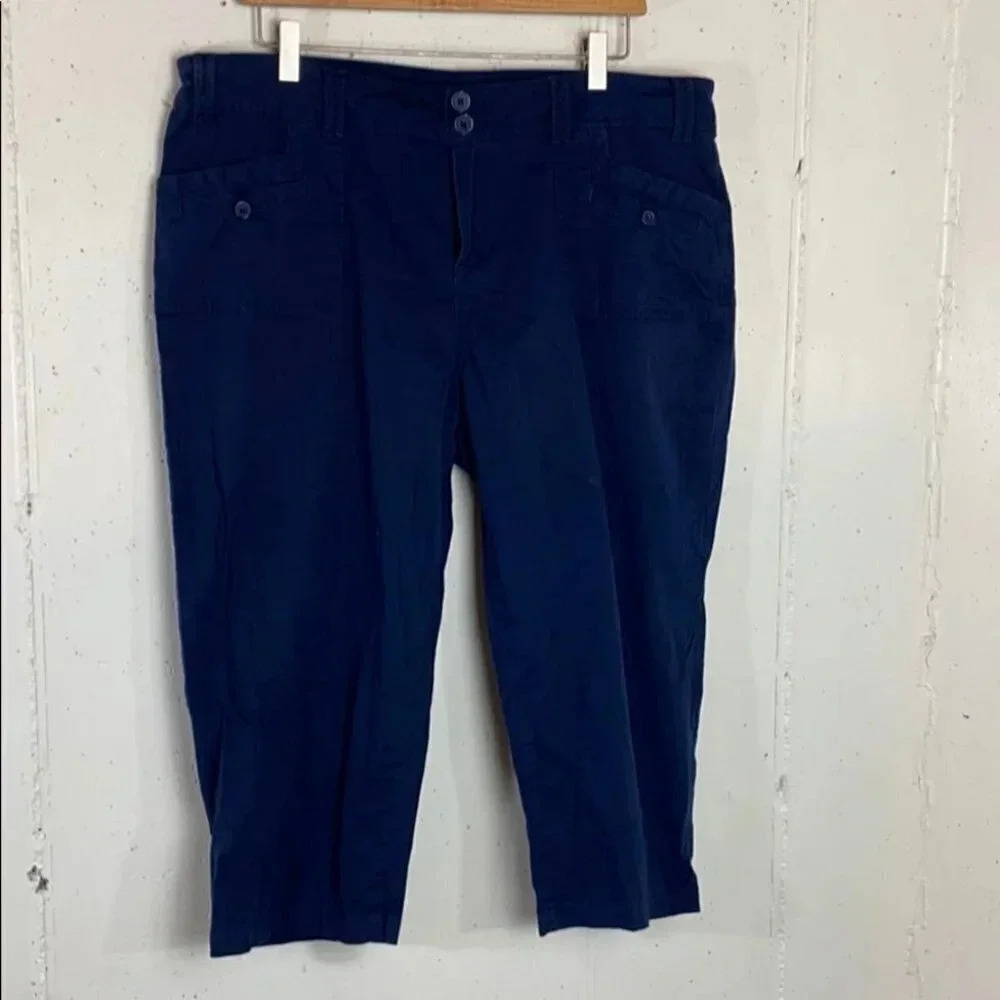 Fashion Bug 18 blue cotton/spandex capris